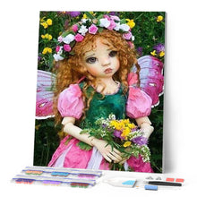 Laden Sie das Bild in den Galerie-Viewer, Diamond Painting | Diamond Painting - Angel with Flower Crown | Diamond Painting Flowers flowers | FiguredArt