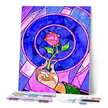 Laden Sie das Bild in den Galerie-Viewer, Diamond Painting | Diamond Painting - Pink Stained Glass | Diamond Painting Flowers flowers | FiguredArt