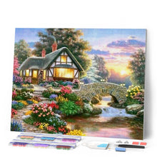 Laden Sie das Bild in den Galerie-Viewer, Diamond Painting | Diamond Painting - Cozy House and Flowers | Diamond Painting Landscapes landscapes | FiguredArt