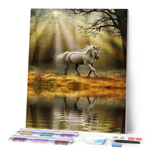 Laden Sie das Bild in den Galerie-Viewer, Diamond Painting | Diamond Painting - Unicorn on the Waters Edge | animals Diamond Painting Animals unicorns | FiguredArt