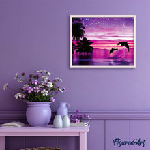 Laden Sie das Bild in den Galerie-Viewer, Diamond Painting | Diamond Painting - Dolphins having fun | animals Diamond Painting Animals Diamond Painting Landscapes dolphins landscapes