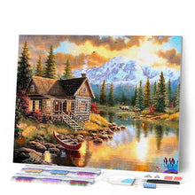 Laden Sie das Bild in den Galerie-Viewer, Diamond Painting – Berghaus am Fluss | Figured'Art