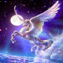Laden Sie das Bild in den Galerie-Viewer, Diamond Painting, Einhorn und Mond