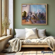 Laden Sie das Bild in den Galerie-Viewer, Diamond Painting | Diamond Painting - Kitten and Tigers reflection | animals cats Diamond Painting Animals tigers | FiguredArt