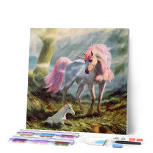 Laden Sie das Bild in den Galerie-Viewer, Diamond Painting | Diamond Painting - Unicorn and Baby | animals Diamond Painting Animals unicorns | FiguredArt