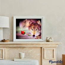 Laden Sie das Bild in den Galerie-Viewer, Diamond Painting – Romantischer Wolf
