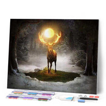Laden Sie das Bild in den Galerie-Viewer, Diamond Painting | Diamond Painting - Deer and Full Moon | animals Diamond Painting Animals | FiguredArt