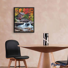 Laden Sie das Bild in den Galerie-Viewer, Diamond Painting | Diamond Painting - Mountain Cabin and Cascade | Diamond Painting Landscapes landscapes mountains | FiguredArt