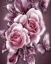 Laden Sie das Bild in den Galerie-Viewer, Diamond Painting – Silberblumen und Schmetterlinge