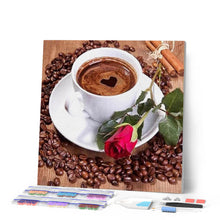 Laden Sie das Bild in den Galerie-Viewer, Diamond Painting | Diamond Painting - Coffee and Rose | Diamond Painting kitchen kitchen | FiguredArt