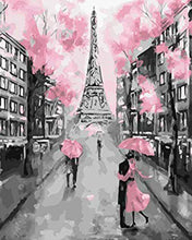 Laden Sie das Bild in den Galerie-Viewer, Diamond Painting – Eiffelturm und pinker Himmel | Figured'Art