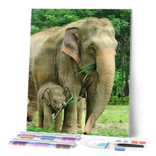 Laden Sie das Bild in den Galerie-Viewer, Diamond Painting | Diamond Painting - Elephant and Newborn | animals Diamond Painting Animals elephants | FiguredArt
