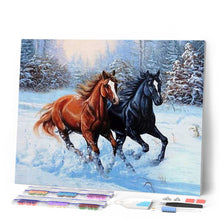 Laden Sie das Bild in den Galerie-Viewer, Diamond Painting | Diamond Painting - Two Horses in Winter | animals Diamond Painting Animals horses winter | FiguredArt