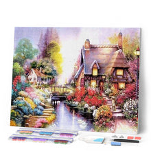 Laden Sie das Bild in den Galerie-Viewer, Diamond Painting | Diamond Painting - House and River | Diamond Painting Flowers flowers | FiguredArt