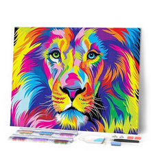 Laden Sie das Bild in den Galerie-Viewer, Diamond Painting | Diamond Painting - Lion Pop Art Style | animals Diamond Painting Animals lions pop art | FiguredArt