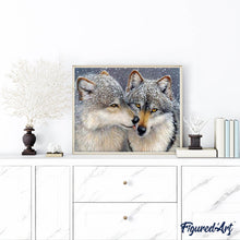 Laden Sie das Bild in den Galerie-Viewer, Diamond Painting | Diamond Painting - Wolves under the Snow | animals Diamond Painting Animals rabbits wolves | FiguredArt