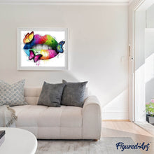 Laden Sie das Bild in den Galerie-Viewer, Diamond Painting | Diamond Painting - Lips and Butterflies | animals butterflies Diamond Painting Animals | FiguredArt