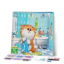 Laden Sie das Bild in den Galerie-Viewer, Diamond Painting | Diamond Painting - Cat in the Bathroom | animals cats Diamond Painting Animals | FiguredArt