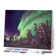 Laden Sie das Bild in den Galerie-Viewer, Diamond Painting | Diamond Painting - Northern Lights and Trees | Diamond Painting Landscapes landscapes | FiguredArt