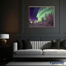 Laden Sie das Bild in den Galerie-Viewer, Diamond Painting | Diamond Painting - Northern Lights and Trees | Diamond Painting Landscapes landscapes | FiguredArt