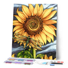 Laden Sie das Bild in den Galerie-Viewer, Diamond Painting | Diamond Painting - Dragonfly and Sunflower | animals Diamond Painting Animals Diamond Painting Flowers flowers |