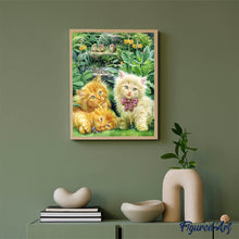 Laden Sie das Bild in den Galerie-Viewer, Diamond Painting | Diamond Painting - Cute Kittens in the Garden | animals cats Diamond Painting Animals | FiguredArt