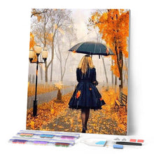Laden Sie das Bild in den Galerie-Viewer, Diamond Painting – Frau im Regen – 40 x 50 cm auf Keilrahmen gespannt | Figured'Art