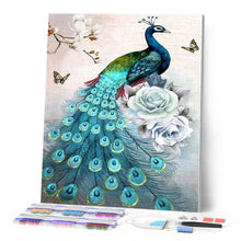 Laden Sie das Bild in den Galerie-Viewer, Diamond Painting – Pfau und helle Farben