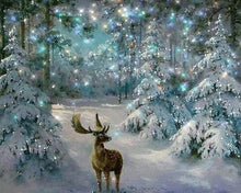 Laden Sie das Bild in den Galerie-Viewer, Diamond Painting, Rentier im Schnee