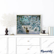 Laden Sie das Bild in den Galerie-Viewer, Diamond Painting | Diamond Painting - Snow Reindeer | animals deer Diamond Painting Animals Diamond Painting Landscapes landscapes |