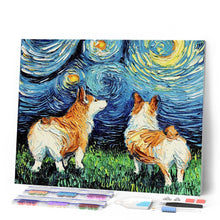 Laden Sie das Bild in den Galerie-Viewer, Diamond Painting – Hund und Sternennacht | Figured'Art
