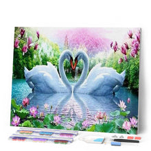 Laden Sie das Bild in den Galerie-Viewer, Diamond Painting | Diamond Painting - Love Swans | animals birds Diamond Painting Animals swans | FiguredArt