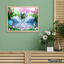 Laden Sie das Bild in den Galerie-Viewer, Diamond Painting | Diamond Painting - Love Swans | animals birds Diamond Painting Animals swans | FiguredArt