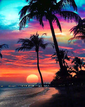 Laden Sie das Bild in den Galerie-Viewer, Diamond Painting – Sonnenuntergang im Paradies | Figured'Art