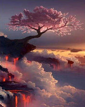 Laden Sie das Bild in den Galerie-Viewer, Diamond Painting – Rosa Baum und Wolken