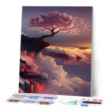 Laden Sie das Bild in den Galerie-Viewer, Diamond Painting – Rosa Baum und Wolken