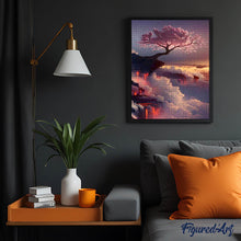 Laden Sie das Bild in den Galerie-Viewer, Diamond Painting – Rosa Baum und Wolken