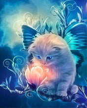 Laden Sie das Bild in den Galerie-Viewer, Diamond Painting – Kleine Katze und magische Blume | Figured'Art