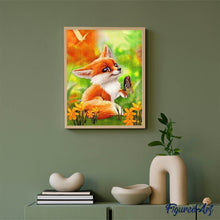 Laden Sie das Bild in den Galerie-Viewer, Diamond Painting | Diamond Painting - Vulpecula and Butterfly | animals butterflies Diamond Painting Animals foxes | FiguredArt