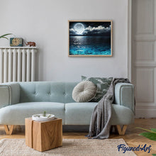 Laden Sie das Bild in den Galerie-Viewer, Diamond Painting | Diamond Painting - Full Moon and Sea Reflection | Diamond Painting Landscapes landscapes | FiguredArt