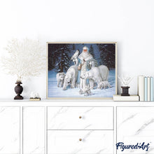 Laden Sie das Bild in den Galerie-Viewer, Diamond Painting | Diamond Painting - Snowman and Forest Animals | animals Diamond Painting Animals winter | FiguredArt