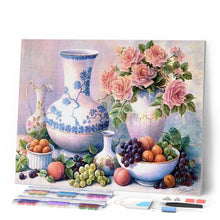 Laden Sie das Bild in den Galerie-Viewer, Diamond Painting | Diamond Painting - Vases and Fruits | Diamond Painting Flowers Diamond Painting kitchen flowers kitchen | FiguredArt
