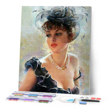 Laden Sie das Bild in den Galerie-Viewer, Diamond Painting – Eleganz in Schwarz