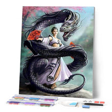Laden Sie das Bild in den Galerie-Viewer, Diamond Painting | Diamond Painting - Women Dragon | animals Diamond Painting Animals dragons | FiguredArt