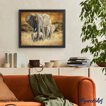 Laden Sie das Bild in den Galerie-Viewer, Diamond Painting | Diamond Painting - Family of Elephants | animals Diamond Painting Animals elephants | FiguredArt
