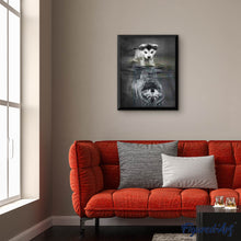 Laden Sie das Bild in den Galerie-Viewer, Diamond Painting – Hund und Wolf Spiegelung – 40 x 50 cm auf Keilrahmen gespannt | Figured'Art