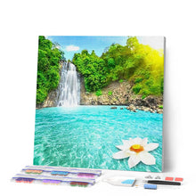 Laden Sie das Bild in den Galerie-Viewer, Diamond Painting | Diamond Painting - Lagoon and Waterfall | Diamond Painting Landscapes landscapes | FiguredArt