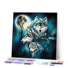 Laden Sie das Bild in den Galerie-Viewer, Diamond Painting | Diamond Painting - Wolf and Full Moon | animals Diamond Painting Animals rabbits wolves | FiguredArt