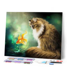 Laden Sie das Bild in den Galerie-Viewer, Diamond Painting | Diamond Painting - Cat and Goldfish | animals cats Diamond Painting Animals fish | FiguredArt