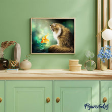 Laden Sie das Bild in den Galerie-Viewer, Diamond Painting | Diamond Painting - Cat and Goldfish | animals cats Diamond Painting Animals fish | FiguredArt